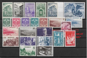 Monaco 1943-44, Postage & Semi-Postal, VF MNH**, 50f MH* Yvert 249-273 (RMD-8) - Picture 1 of 1