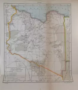 1939 Italian Libya Original Vintage Geography Map 10" x 11.5" - C22-1 - Picture 1 of 3