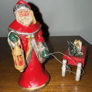 6" Pam Schifferl 2 pz Babbo Natale con Lanterna Tirante Slitta Albero Regali MWCF - Foto 1 di 24