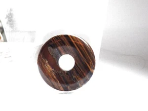 PIEZA DE JOYERÍA OJO DE TIGRE DISCO ROSQUILLA COLGANTE NUEVO 30 mm marrón - Imagen 1 de 7