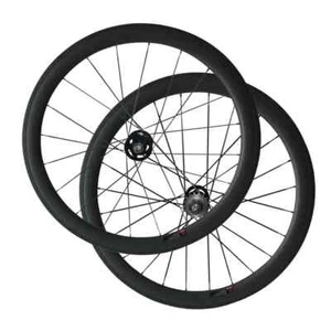 700C Track or Road Bike Wheelset Fixed Gear Carbon Fiber Wheels 50x25mm Tubuless - Picture 1 of 13