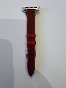 Apple Watch Hermès - 42mm Rouge Grenat/Vermillon Twill Jump Attelage Single Tour - Bild 1 von 17