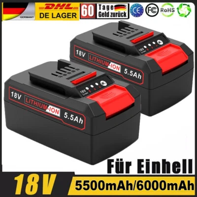 MARKENLOS 6,0Ah 5,5Ah Ersatzakku Für Einhell Akku 18V Power X-Change PXC Li-Ion LED 3-LED