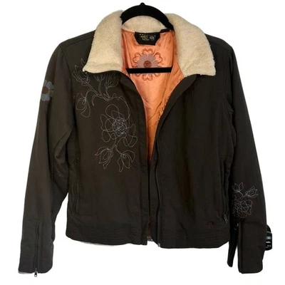 Chaqueta Mountain Hardwear Para Mujer Talla XS Marrón Floral con Cremallera Forro Naranja Sedoso Foto 1 de 4