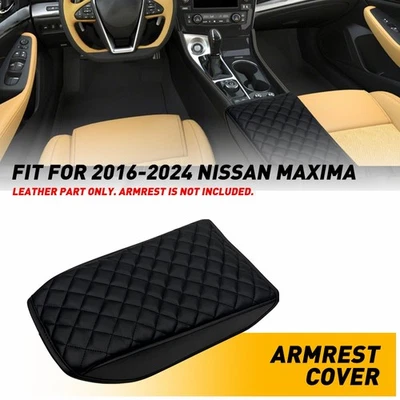 Almohadilla acolchada de cuero para reposabrazos de consola central para Nissan Máxima 2016-2024 Foto 1 de 4