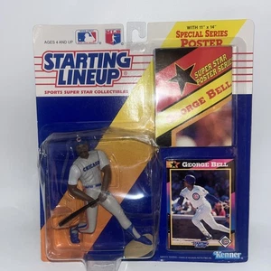 1992 Startaufstellung George Bell Figur Karte Poster Chicago Cubs MLB SLU Damage - Bild 1 von 7