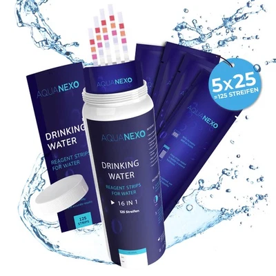 Wassertester Trinkwasser Teststreifen 16-in-1 pH Wasserhärte 125 st. - Bild 1 von 4