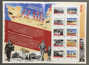 Sammler von 10 Briefmarken 70. Geburtstag D-DAY 1944-2014 Schlacht in der Normandie - Bild 1 von 2