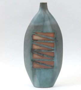 Pirjo Nylander Studio Pottery 13.5" Vase Vintage Mid Century Modern Abstract - Picture 1 of 14
