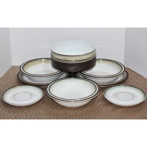 8pc DENBY RONDO Stoneware Studio Pottery Bowls Plates DISCONTINUED Dinnerware - Picture 1 of 11