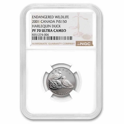 2001 Canada 1/2 oz Proof Platinum $150 Harlequin Duck NGC PF-70 - Image 1 of 3