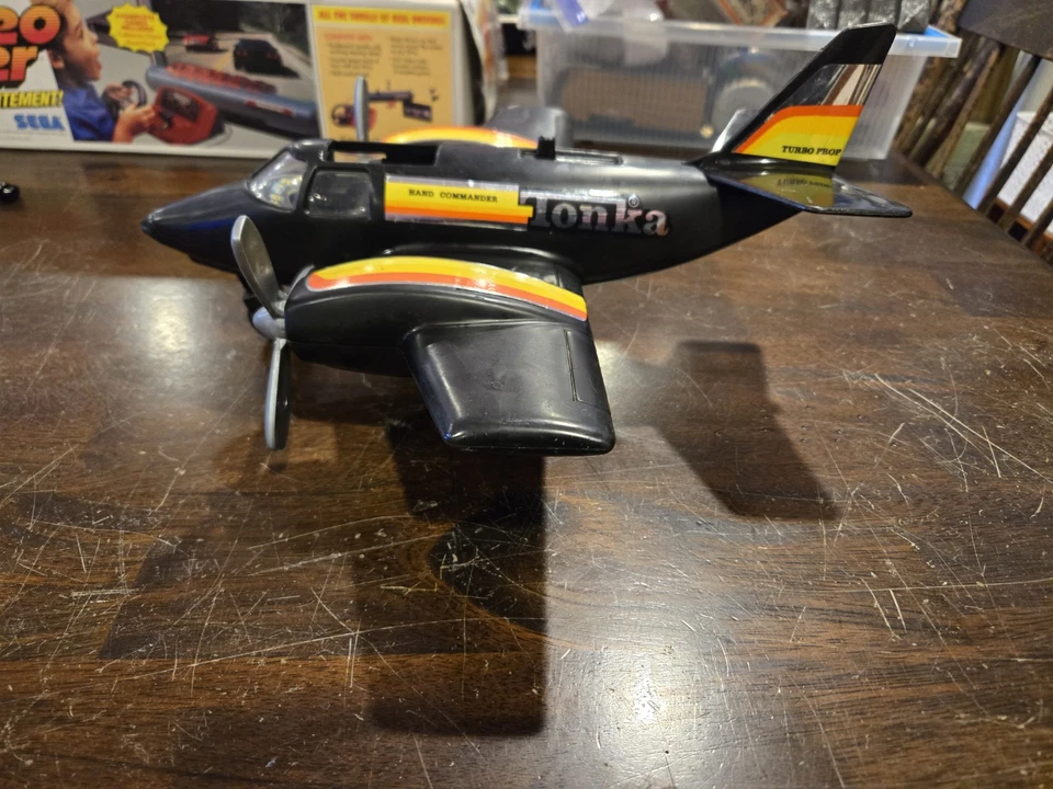 Vintage 1979 Tonka Hand Commander Airplane, Turbo Prop Black Plane - Image 1 of 4