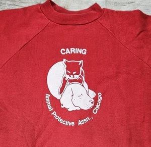 Vintage Animal Protective Assn Chicago CARING Crewneck USA Size Large Healthknit - Bild 1 von 9