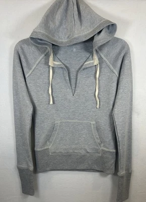 Sudadera con capucha de diseño alpino para mujer talla S gris bolsillo ajustado cuello en V Foto 1 de 4