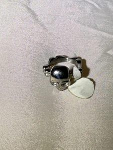Stainless Steel Skull Ring – Bone Band Design – Biker Gothic Punk Jewelry - Picture 1 of 6