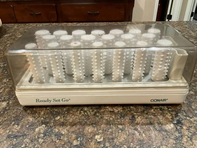 复古 Conair Ready Set Go Hot Roller 套装 型号 HS5B - 无夹子 - 已测试 — 第 1/4 张图片