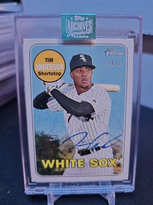Serie Signature 2024 Topps Archives Tim Anderson 2018 Heritage Auto #/60 Foto 1 de 2