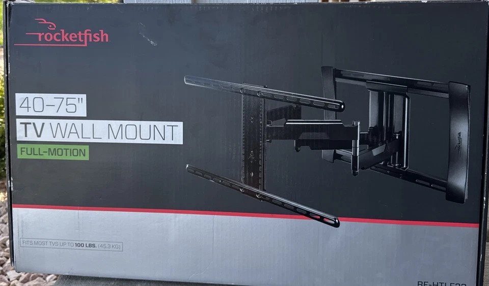 Rocketfish- Full-Motion TV Wall Mount for Most 40" to 75" TVs - Black - Open Box - Image 1 of 4