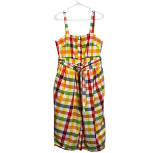 Christopher John Rogers for Target Boho Chic Plaid Tie Waist Midi Dress Size 10 - Bild 1 von 18