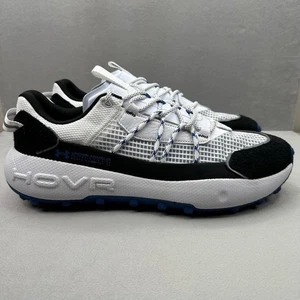 Under Armour UA Fat Tire Mens Size 14 Shoes White Black Tech Blue All Terrain - Picture 1 of 8