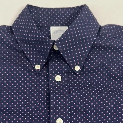 Brooks Brothers Men’s Small Regent Fit Blue Polka Dot Long Sleeve Button Down - Image 1 of 4