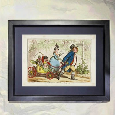 James Gillray "La Promenade en Famille - A Sketch" Arte enmarcado personalizado Foto 1 de 3
