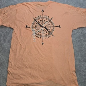 Salt Life T-shirt Mens Size L Orange Short Sleeve Compass NWT - Picture 1 of 9