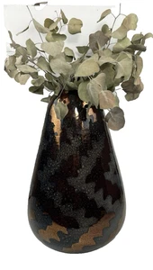 Larry Lubow Bronze weiß braun Glas Art Deco 1984 große Vase 17,5" Höhe x 11" Sockel - Bild 1 von 9