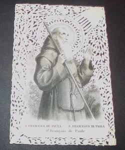 Antica cartolina religiosa sacra preghiera pizzo cattolica 1890 San Francesco De Paoli #15 - Foto 1 di 7