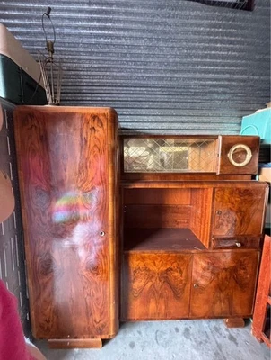 1930s Antique Art Deco Burl Wood Dresser - Image 1 of 4