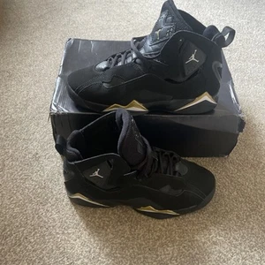 Nike Air Jordan True Flight Black White Gold 343795-017 Größe UK 5,5 Jugend - Bild 1 von 16