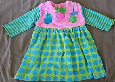 Vtg Peaches N Cream Dress Girls 24 Month Christmas Ornaments Furry Top - Image 1 of 4