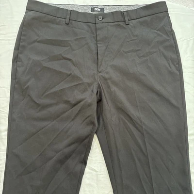 Pantalones de vestir DNKY para hombre negros frente plano 38x30 Foto 1 de 4