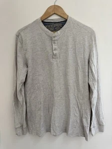 Weatherproof Vintage Men's Soft Cotton Marled Henley Long Sleeve Shirt Beige M - Picture 1 of 4