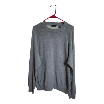 Pebble Beach Sweater Men L Gray Cashmere Knit Preppy Career Golf Grandpa Core - Image 1 of 4