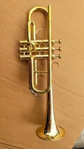 TRUMPET C BRASS Finish Bb flat Trumpet With Free HARD Case+MOUTHPIECE - Picture 1 of 7