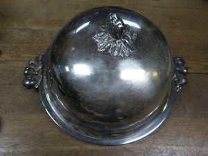 RARO VINTAGE Antiguo Portugal Plato de Plata Cubierta Bandeja para Servir con Fondo de Cedro - Imagen 1 de 12