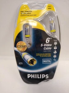 New Phillips S-Video Cable M62791 24K Gold Plated Connectors 6 Foot Long - Picture 1 of 7