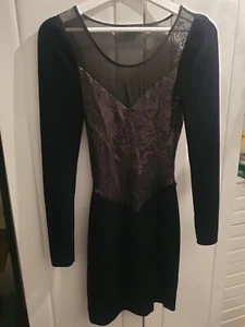 Miss Selfridges Velvet Sequined Dress Size 8 - Picture 1 of 3