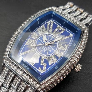 Neu Luxus Hip Hop Fully Ice Out Herren Iced Cz Diamond Edelstahl Uhr - Bild 1 von 15