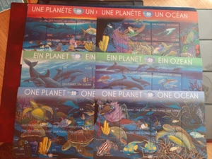 UN - 201 - THREE OFFICES - MNH - ONE PLANET ONE OCEAN - KB - Picture 1 of 1