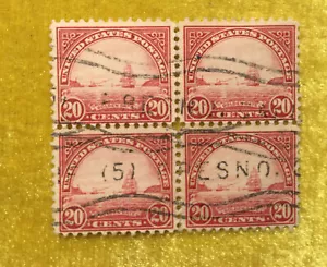 NANEE-B) SCOTT 698, GOLDEN GATE, USED BLOCK OF 4 ,NG,NH, 20 C, 1926, T7 - Picture 1 of 3