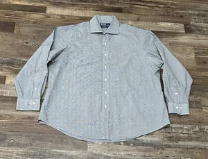 Camisa Polo Ralph Lauren Para Hombres Abotonada Negra Blanca a Cuadros 17.5 34/35 Plumón - Imagen 1 de 3
