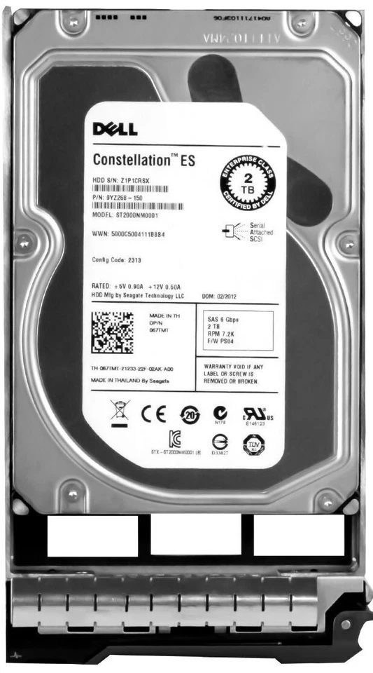 Disk Dell 067TMT 67TMT ST2000NM0001 2TB 7200U/Min 64MB SAS-2 3.5'' Pollici - Immagine 1 di 3