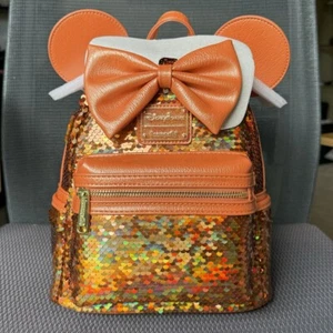 NEW Disney Park Hard Tag Loungefly Minnie Mouse Sequined Mini Backpack NWT - NIP - Picture 1 of 9