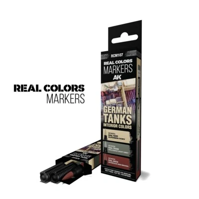 AK Interactive Real Color Acrylic Markers German Tanks 3 Piece Pen Set - RCM107