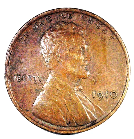 1910 Lincoln Wheat Penny....   Nice Detailed Coin....   7-19-1 Cover