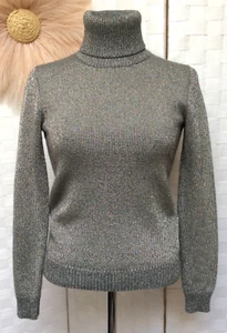 Ralph Lauren Black Label Gray Wool Metal Pullover Turtleneck Sweater Size S FXP - Picture 1 of 18