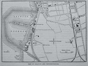 Edinburgh MAP / PLAN of GRANTON & HARBOUR Original Victorian Print c1881 - Picture 1 of 2