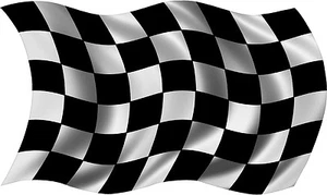 Calcomanía de coche de carreras ondulada bandera stock de carreras RH V - Imagen 1 de 1